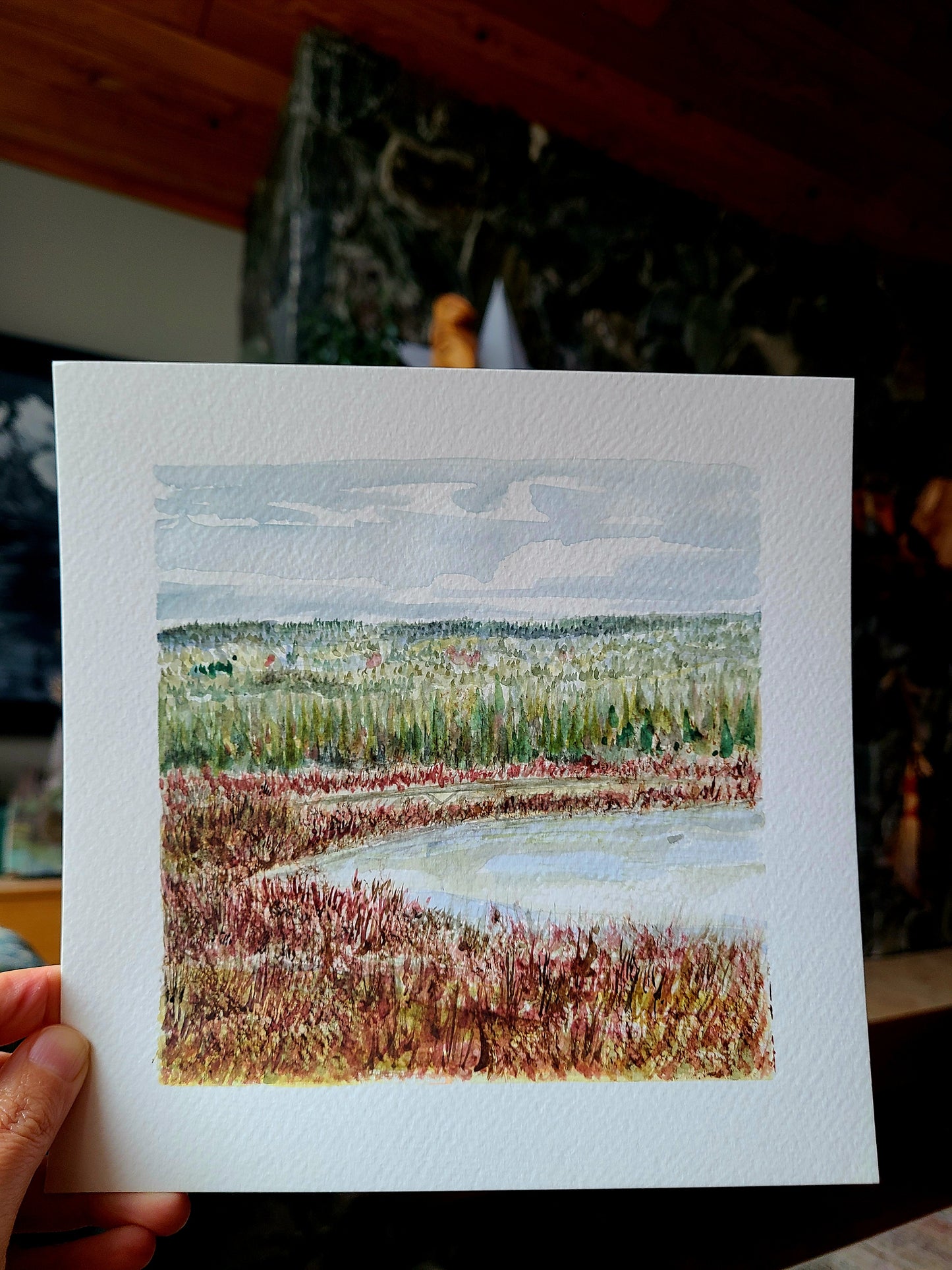 Watercolor Fine Art Print - Rolley Lake Boardwalk